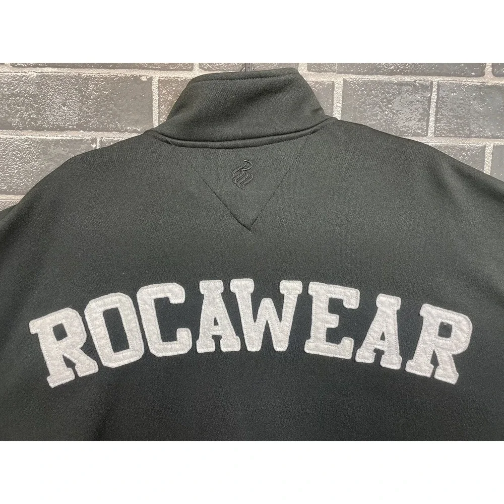 Vintage Y2K Rocawear Track Jacket 3X 90's Full Zip Black And White